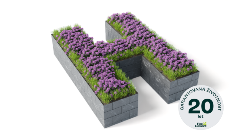 Hochbeet in Form eines H - Breite: 375 cm, Länge: 200 cm, Höhe: 87 cm