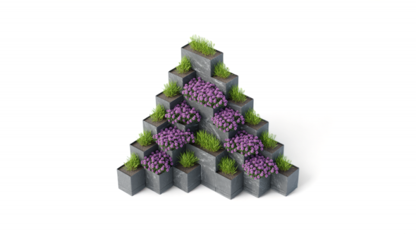 Hochbeet in Form einer Pyramide