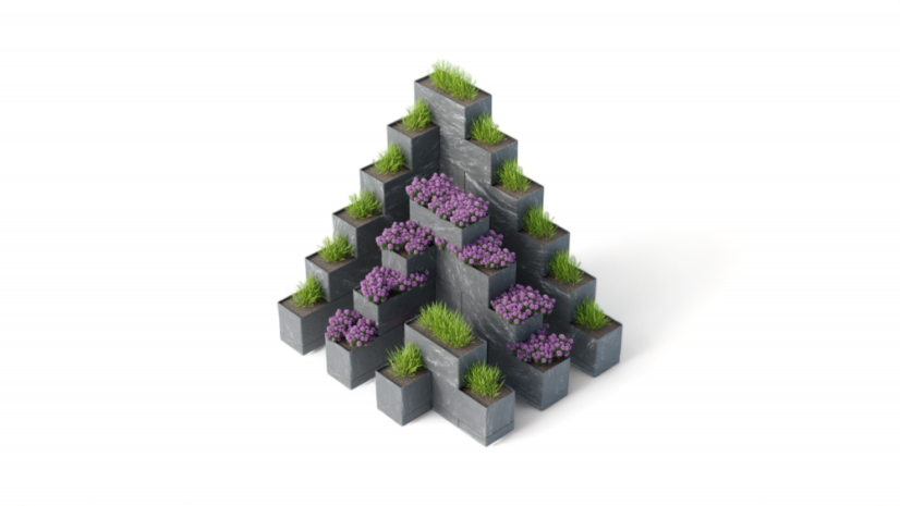 Hochbeet in Form einer Pyramide