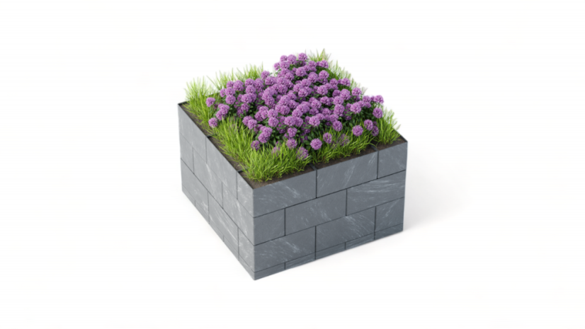 Hochbeet in Form eines Quadrat